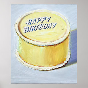wayne thiebaud - happy birthday cake 1975 poster