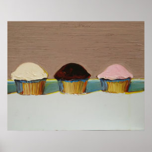 wayne thiebaud - neapolitan cupcakes 2008 poster
