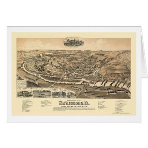 Waynesboro, carte panoramique de VA - 1891
