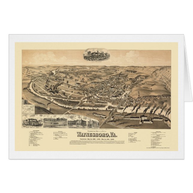 Waynesboro, carte panoramique de VA - 1891 (Devant horizontal)