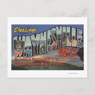 Waynesville, North Carolina - Large Letter Scene Postcard