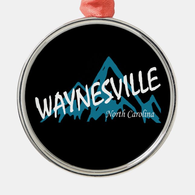 Waynesville North Carolina Mountains Metal Ornament (Front)