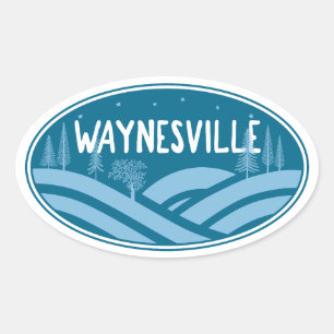 Waynesville North Carolina Outdoors Oval Sticker