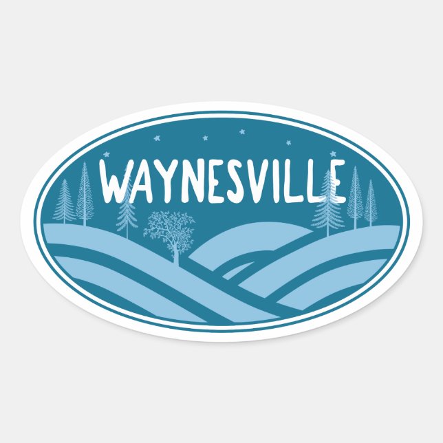 Waynesville North Carolina Outdoors Oval Sticker (Front)