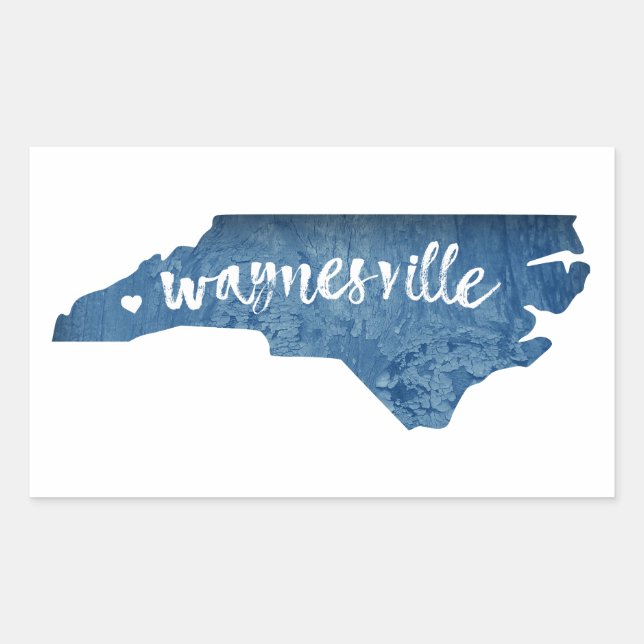 Waynesville North Carolina Wood Grain Sticker (Front)