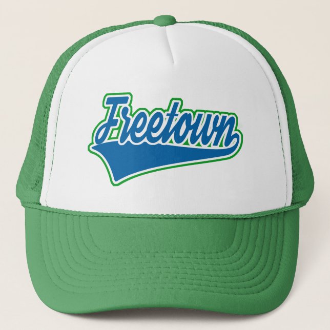 WAYout Arts Freeetown Sierra Leone Flag Colours Trucker Hat (Front)