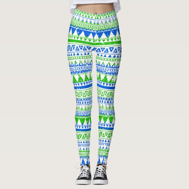 WAYout Arts Sierra Leone Flag Abstract Pattern Leggings (Front)