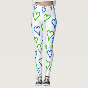 WAYout Arts Sierra Leone Flag Colour Hearts Leggings