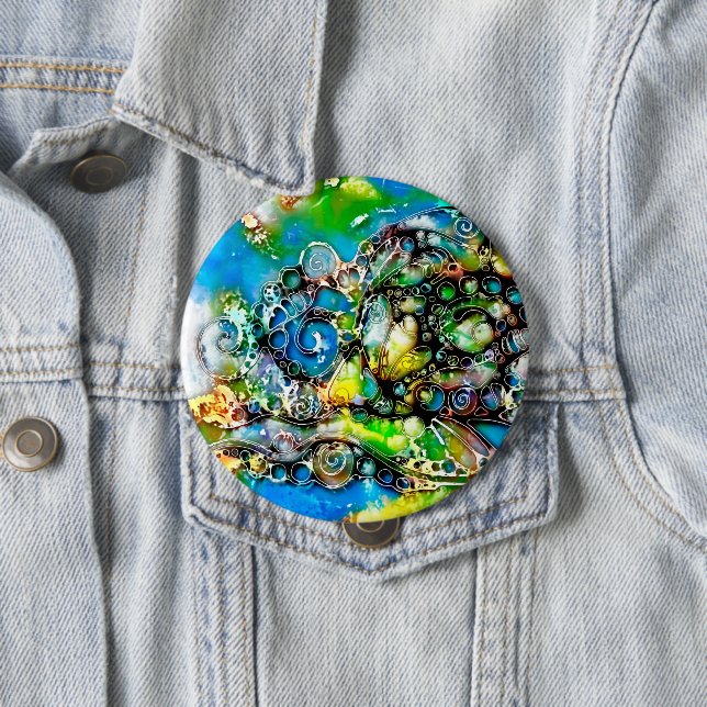 Ways Of Life - Neurographic Art 7 4 Inch Round Button (In Situ)