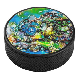 Ways Of Life - Neurographic Art 7 Hockey Puck