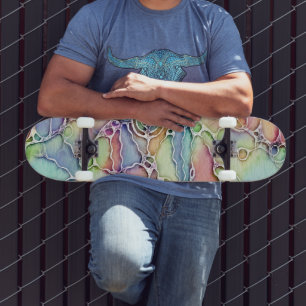 Ways Of Life - Neurographic Art Pattern 1 Skateboard