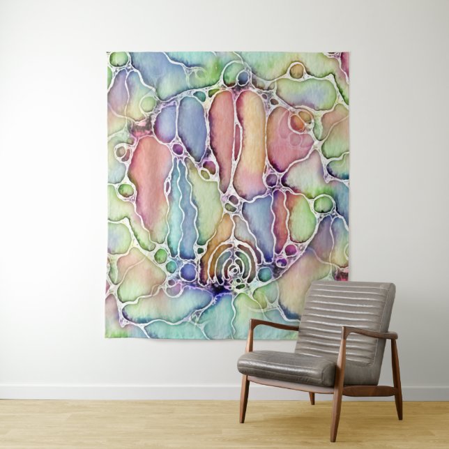 Ways Of Life - Neurographic Art Pattern 1 Tapestry (In Situ)