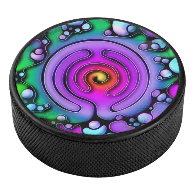 Ways Of Life - Neurographic Art Pattern 2 Hockey Puck (3/4)