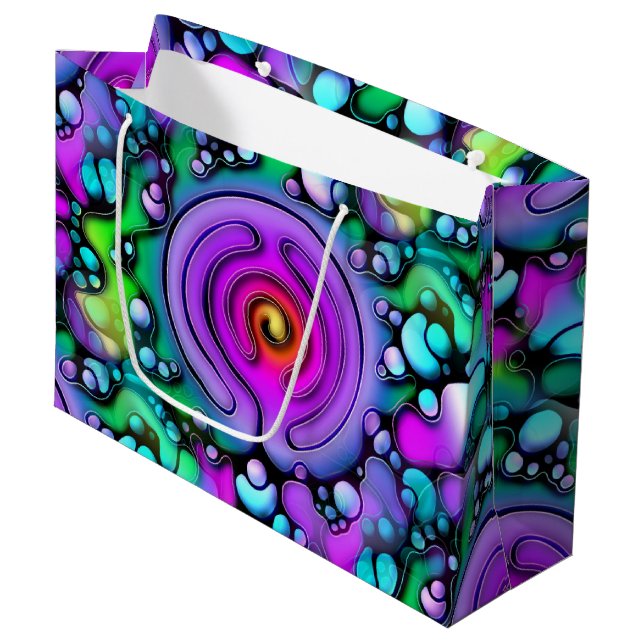 Ways Of Life - Neurographic Art Pattern 2 Large Gift Bag (Front Angled)