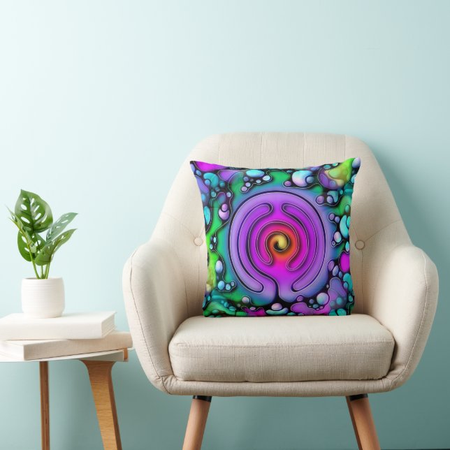 Ways Of Life - Neurographic Art Pattern 2 Throw Pillow (Chair)