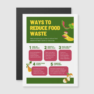 Ways To Reduce Food Waste Poster Magnetic Card