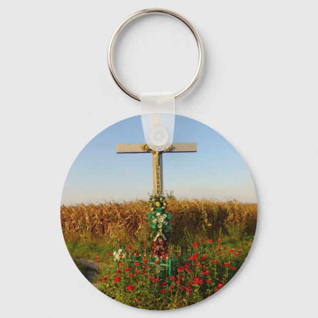 Wayside Crucifix, Romania Keychain (Front)