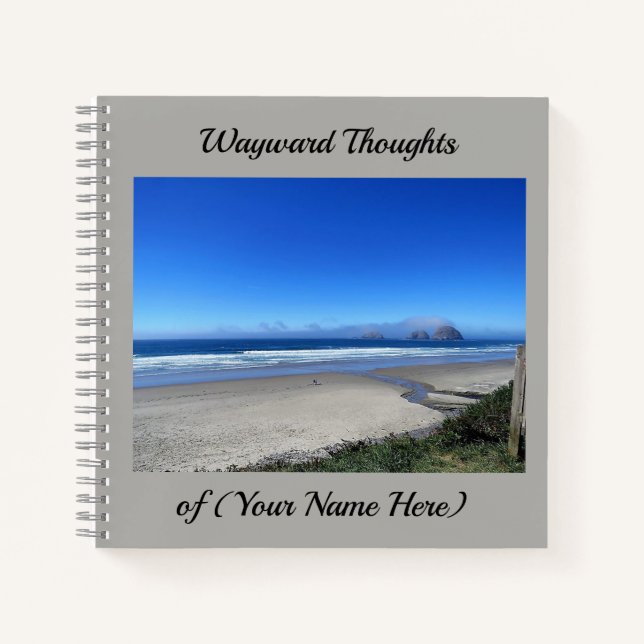 Wayward Thoughts, journal with ocean view photo (Front)