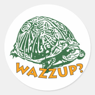 Wazzup - Classic Round Sticker, Glossy Sticker