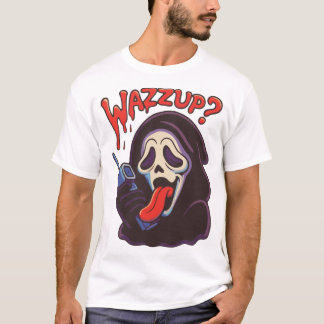 Wazzup Scary Ghost On Phone Call Happy Halloween T-Shirt