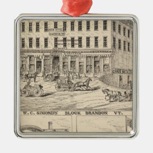 WC Simond's' Block in Brandon Metal Ornament