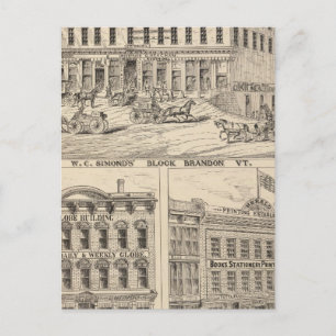 WC Simond's' Block in Brandon Postcard