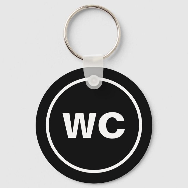 WC toilet icon keychain for restroom (Front)