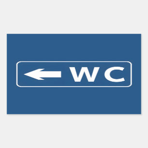 WC Toilet Restroom Sign Sticker