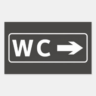 WC Toilet Restroom Sign Sticker