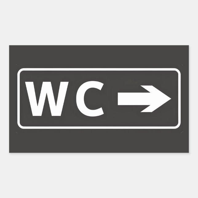WC Toilet Restroom Sign Sticker (Front)