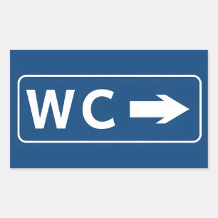 WC Toilet Restroom Sign Sticker