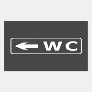 WC Toilet Restroom Sign Sticker