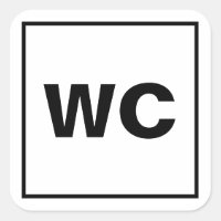 WC toilet sign stickers for restroom washroom