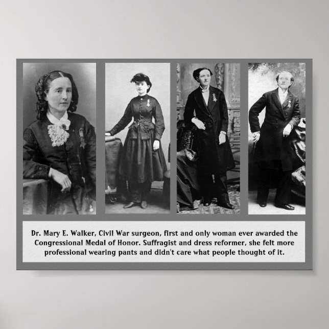 WCW Mary E Walker Suffragist Medal of Honor Poster (Front)
