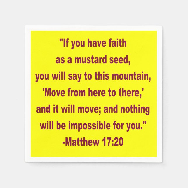 WDJS: Faith as a Mustard Seed Napkin (Front)