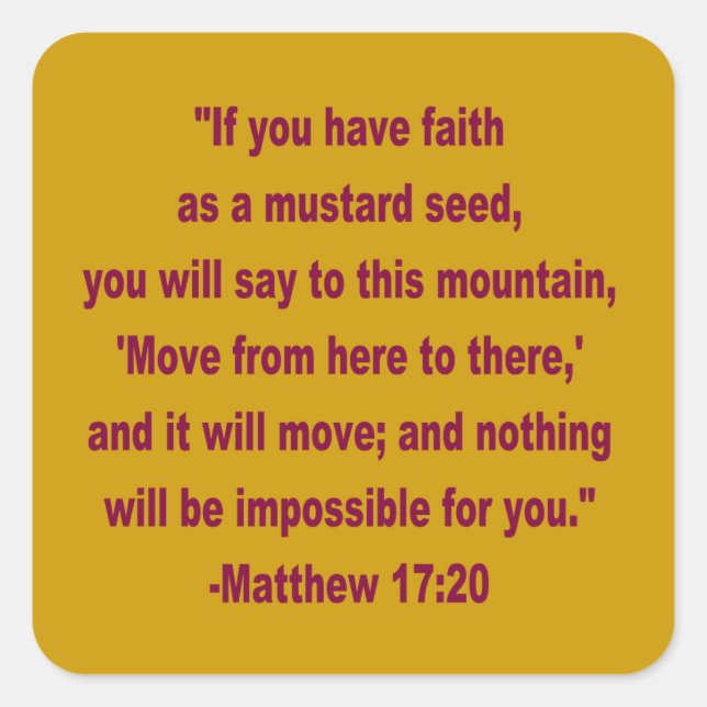 WDJS: Faith as a Mustard Seed Stickers (Front)