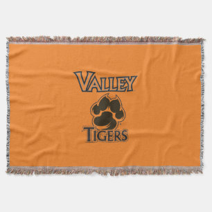 WDM, Iowa Valley High School Valley Tigers Paw Throw Blanket