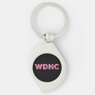 WDNC We Do Not Care in Distressed Pink Keychain