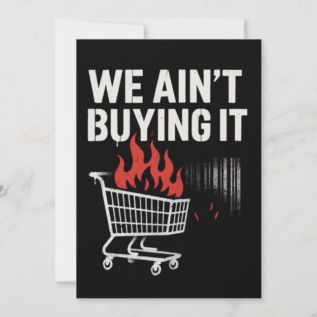 We Ain’t Buying It Protest Design Holiday Card (Front)