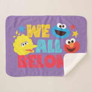 We All Belong Stars Sherpa Blanket