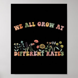 We All Grow At Different Rates Sped Teacher Retro  Poster