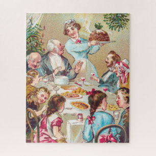 We All Wish You a Merry Christmas - Vintage Card Jigsaw Puzzle