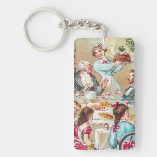 We All Wish You a Merry Christmas - Vintage Card Keychain