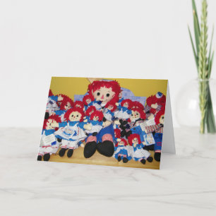 "WE ALL WISH YOU A VERY HAPPY BIRTHDA" RAGGEDY ANN CARD