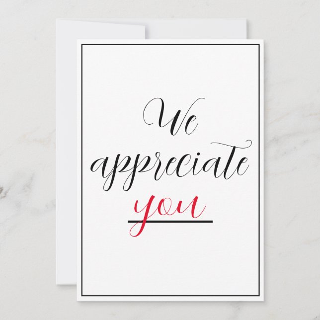 We Appreciate You Nurses Any Occupation Gesture Thank You Card (Front)