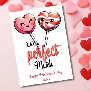 We are a perfect match funny retro Valentines Day Holiday Card