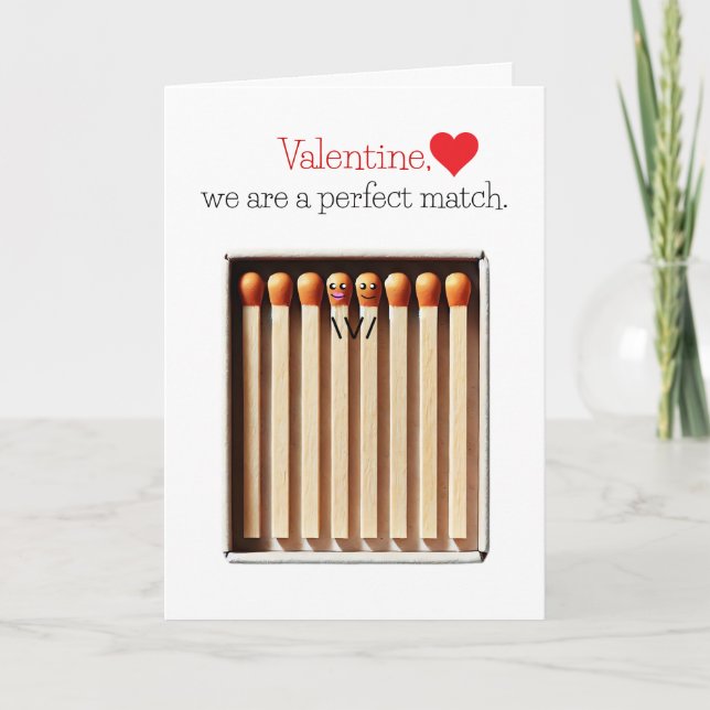 We Are a Perfect Match Valentine's Day Holiday Card (Front)