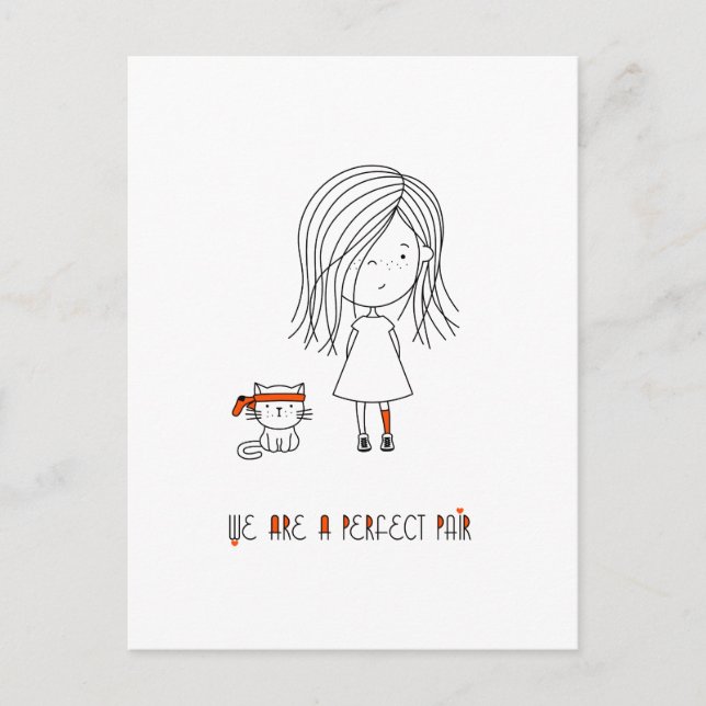 We Are A Perfect Pair Cute and Funny Girl Postcard (Front)