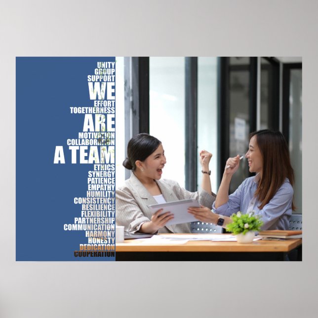 WE ARE A TEAM Inspirational Wall Art for Offices (Front)