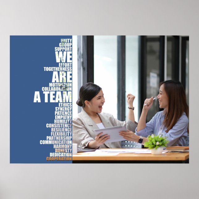 WE ARE A TEAM Inspirational Wall Art for Offices (Front)